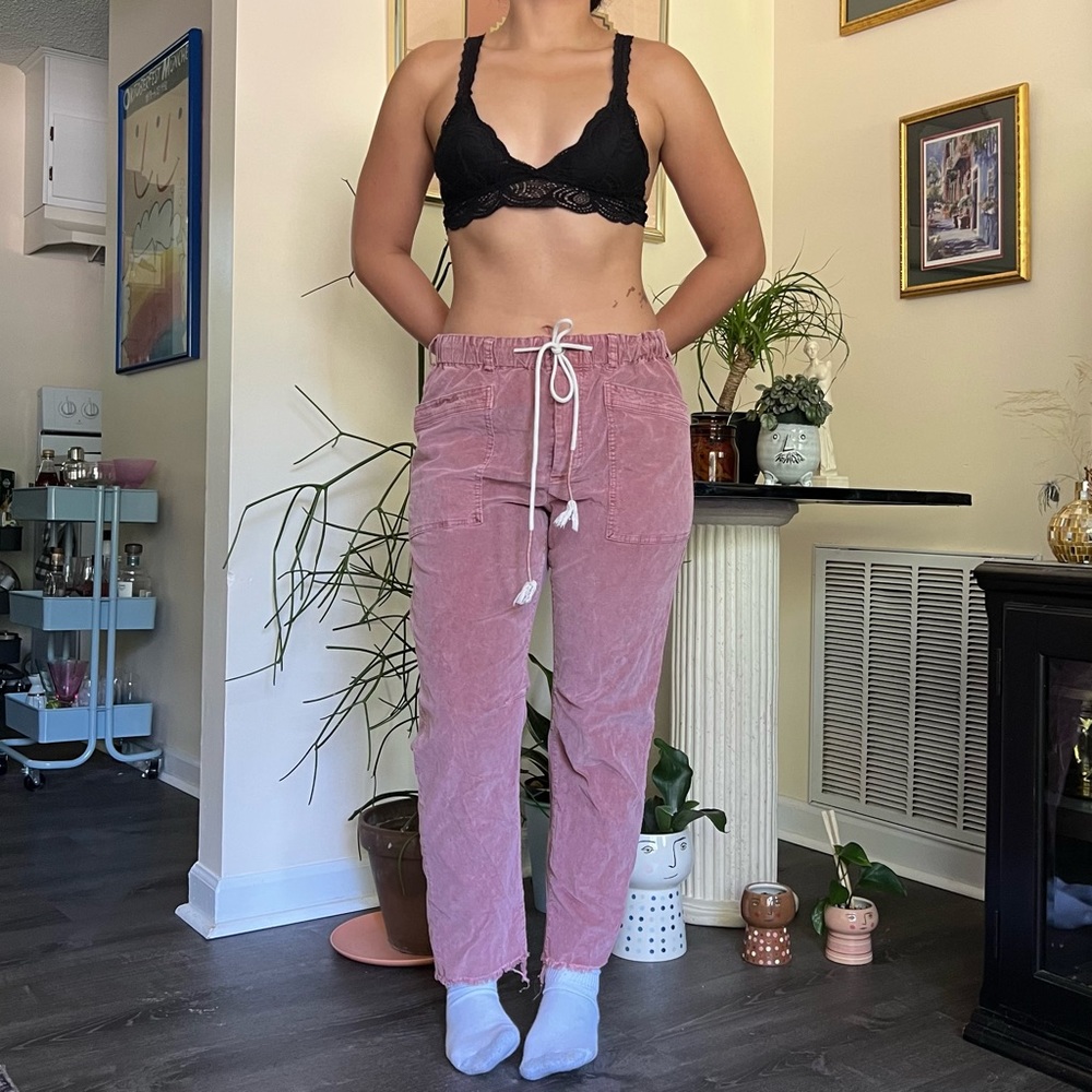 free people pink drawstring pants- SOLD